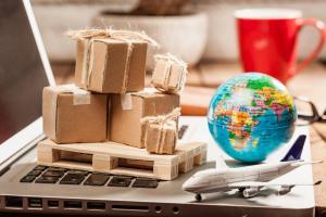 Global online shopping transportation and fulfillment concept image